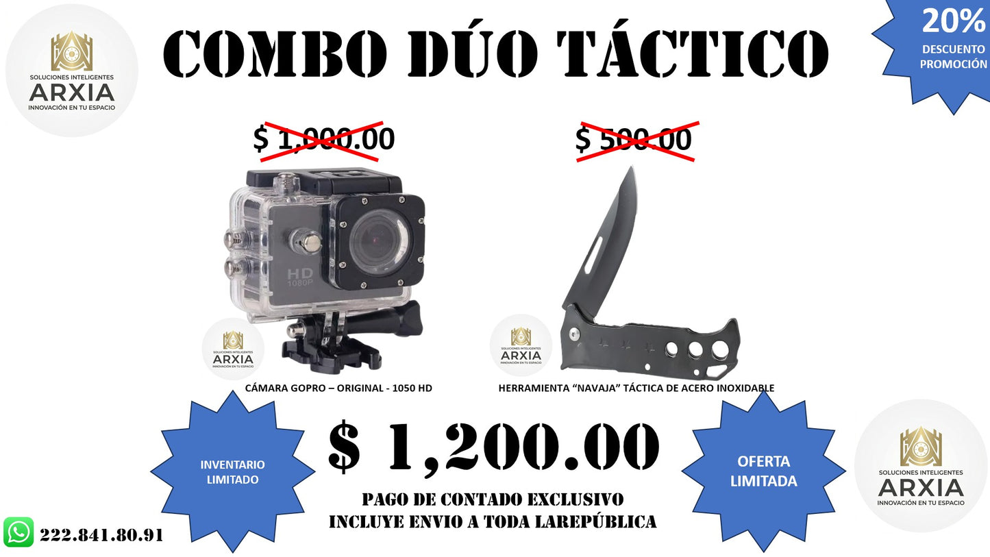 COMBOS TÁCTICOS ARXIA México CON 20% DE DESCUENTO EN PAGO DE CONTADO Y ENVIO INCLUIDO